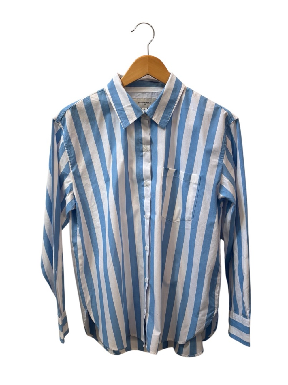 Banana Republic Factory Striped Cotton Poplin Button Down NWT